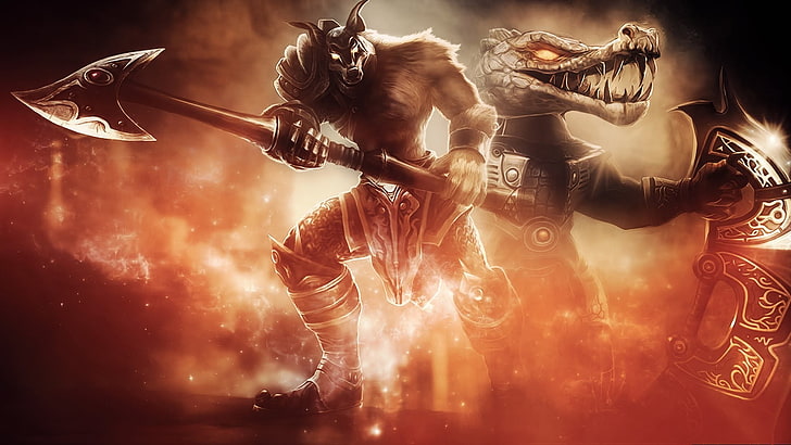 Renekton and Nasus from League of Legends, League of Legends, Renekton, nasus, HD wallpaper