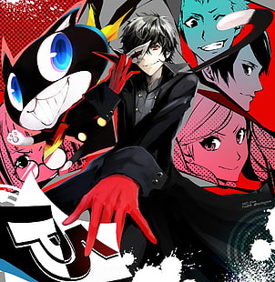 Shin Megami Tensei: Persona 5, Sakamoto Ryuuji, Morgana, Kitagawa Yuusuke, Anime, HD-Hintergrundbild HD wallpaper