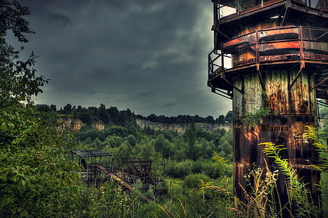  abandoned, urbex, Poland, tower, factory, HD wallpaper HD wallpaper