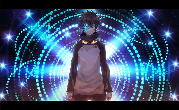 illustration de personnage anime garçon aux cheveux noirs, Kekkai Sensen, Leonardo Watch, anime, Fond d'écran HD