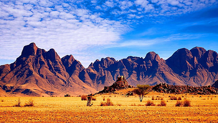 Afrika, sabana, Afrika, gurun, pegunungan, Wallpaper HD