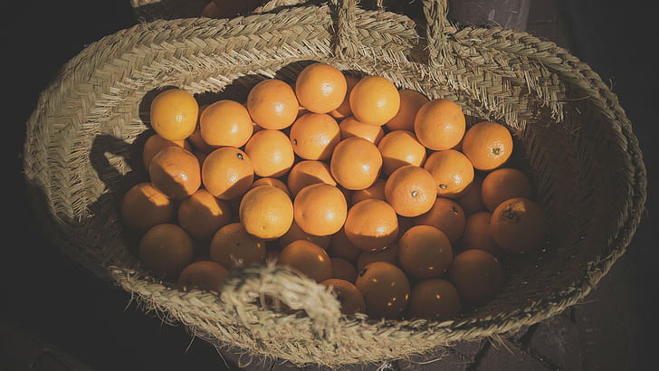 cestas, naranja (fruta), Fondo de pantalla HD