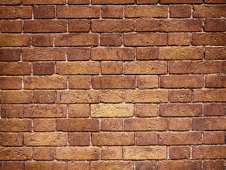 brown bricks, wall, pattern, Bricks, HD wallpaper
