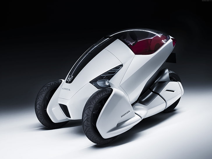 coches eléctricos, delanteros, Honda 3R-C, tres ruedas, concepto, bicicleta, Honda, vehículo, Fondo de pantalla HD