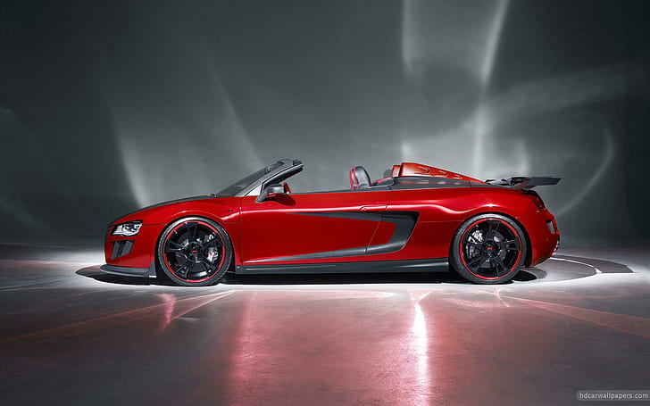 2011 ABT Audi R8 GTS 3, red and black convertible coupe, 2011, audi, cars, HD wallpaper