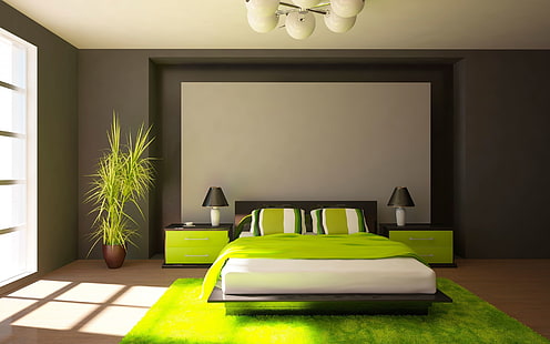 Modern King Size Bedroom, bedroom, home design, furniture, interior design, HD wallpaper HD wallpaper