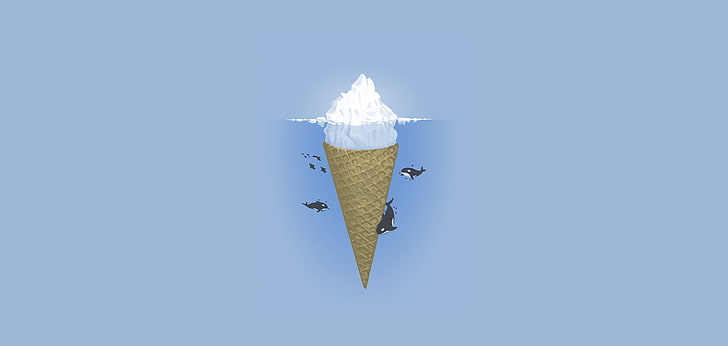 ice cream-themed clip art, minimalism, ice cream, orca, HD wallpaper