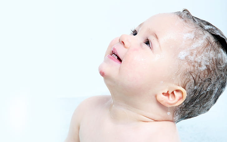 Sevimli bebek duş, bebek portre fotoğrafı, Sevimli, bebek, duş, HD masaüstü duvar kağıdı