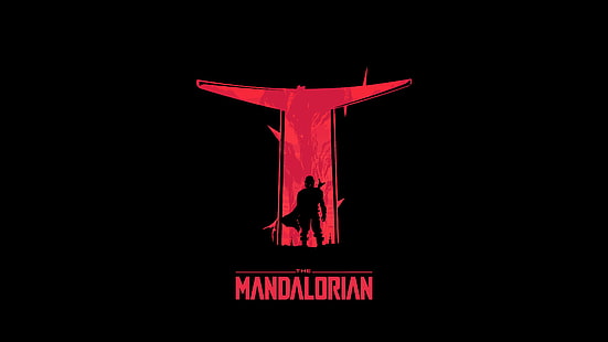 The Mandalorian, The Mandalorian (Character), minimalis, merah, hitam, Star Wars, Wallpaper HD HD wallpaper