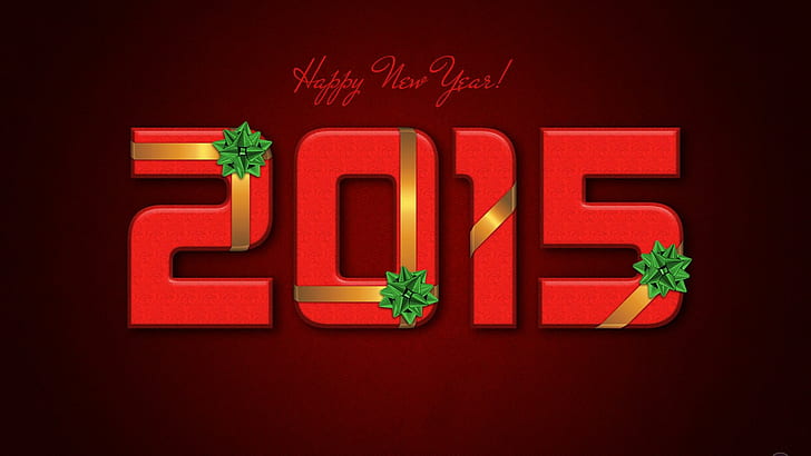 New Year 2015 Red Background, happy new year 2015 text, festivals / holidays, new year, 2015, background, HD wallpaper