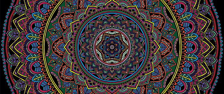 Mandala, bunt, abstrakt, Beschaffenheit, HD-Hintergrundbild