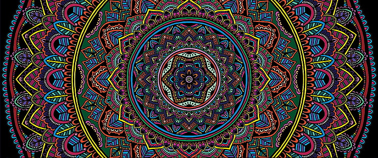 Mandala, colorato, astratto, trama, Sfondo HD HD wallpaper