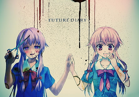 Future Diary poster, Mirai Nikki, anime, Gasai Yuno, anime girls, yandere, HD wallpaper HD wallpaper