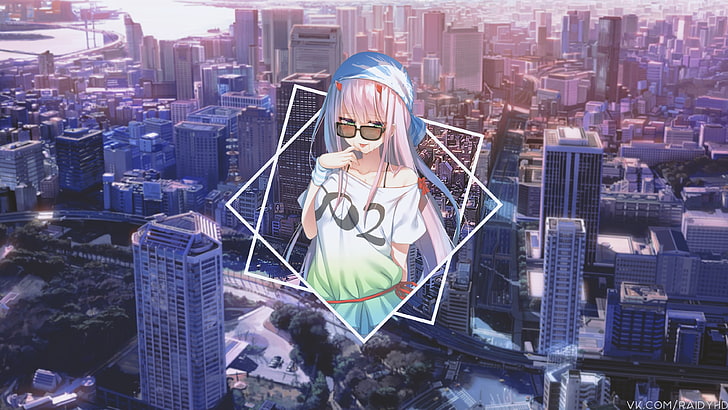 Anime, Anime Girls, Bild-in-Bild, Zero Two, Zero Two (Liebling im FranXX), Code: 002, Liebling im FranXX, HD-Hintergrundbild
