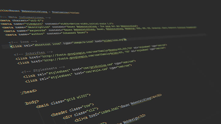 programming language screengrab, computer script, dark gray code, 3D, depth of field, code, HTML, HD wallpaper