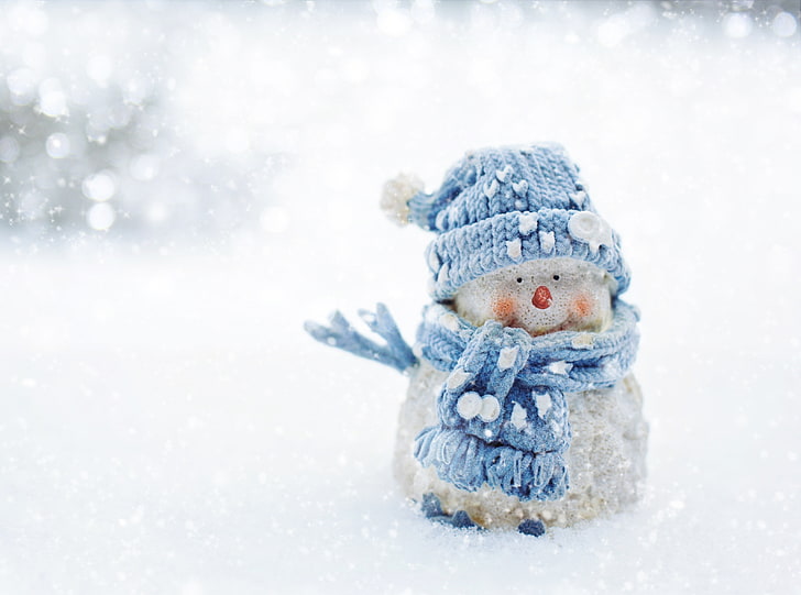 Snowman Decoration, Seasons, Winter, Snow, Decoration, Snowman, Snowflakes, Cute, letitsnow, HD wallpaper