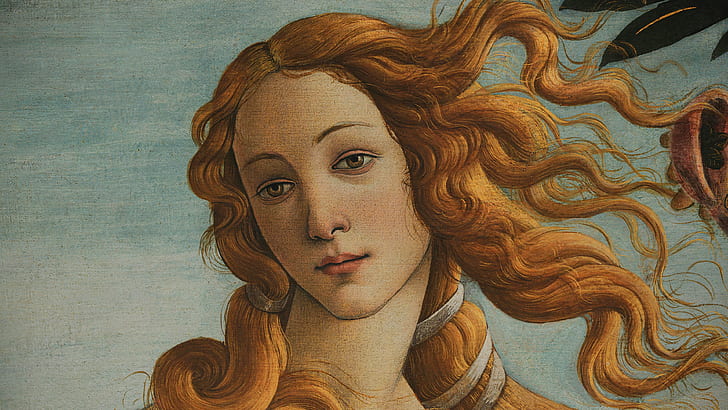 Födelse av Venus, Sandro Botticelli, målning, oljemålning, renässans, Afrodite, grekisk mytologi, klassisk konst, HD tapet