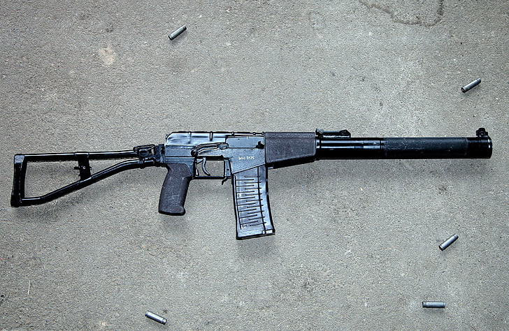 black airsoft rifle, asphalt, machine, cartridge, automatic, rifle, sleeve, sniper, silent, Russian, caliber, VSS, shaft, developed, database, designed, AS-VAL, GRAU, index, SP-5, 9 mm, 9×39, 9×39 mm, 6П30, SP-6, VAL, Special, that basis, HD wallpaper