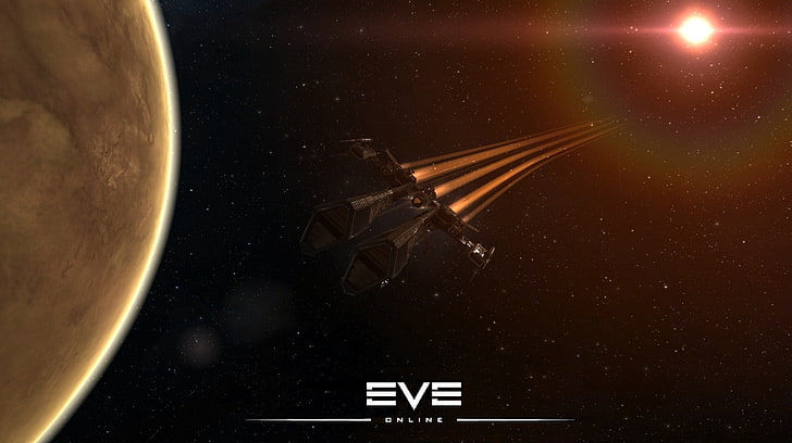 black spaceship, EVE Online, space, spaceship, HD wallpaper