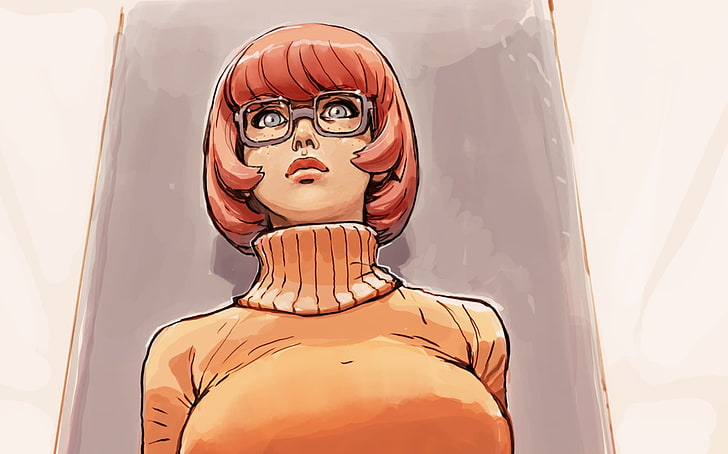 Scooby-Doo Velma Dinkley, chest, girl, art, glasses, Scooby-Doo, Velma Dinkley, joel27, HD wallpaper