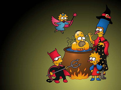Simpsons Halloween, The Simpsons Halloween wallpaper, เทศกาล / วันหยุด, ฮาโลวีน, ซิมป์สัน, วอลล์เปเปอร์ HD HD wallpaper