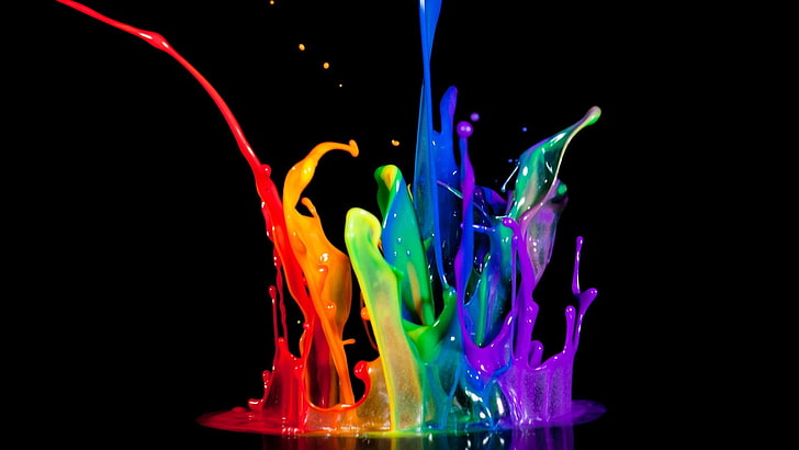 digitale Kunst, Farbspritzer, HD-Hintergrundbild