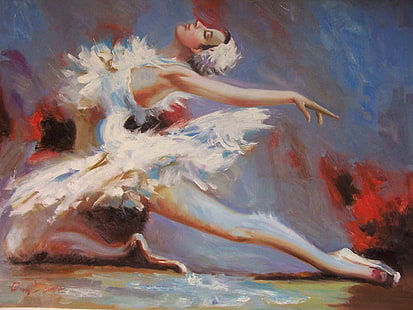 Ballerina Painting HD, ดิจิตอล / งานศิลปะ, ภาพวาด, นักบัลเล่ต์, วอลล์เปเปอร์ HD HD wallpaper
