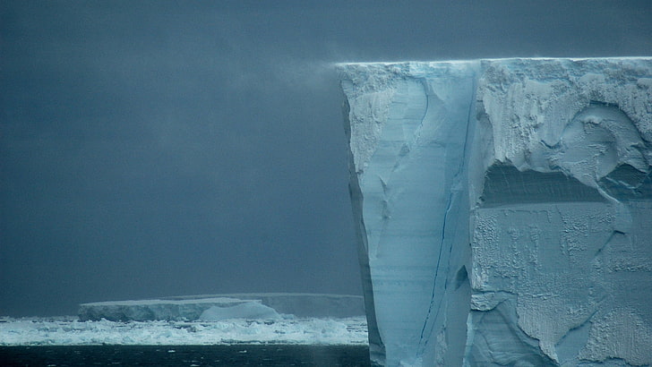 сива скала, природа, айсберг, HD тапет