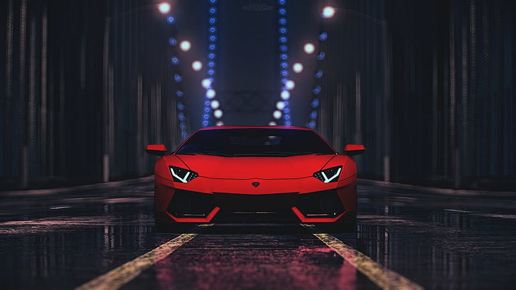 Need for Speed (2015), Car, Lamborghini, Lamborghini Aventador, Lamborghini Aventador LP700-4, Need For Speed, Red Car, Video Game, HD wallpaper