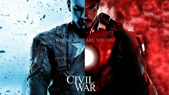 Цифрови тапети на Гражданската война на Marvel Avengers, Капитан Америка, Капитан Америка: Гражданска война, Железният човек, HD тапет HD wallpaper