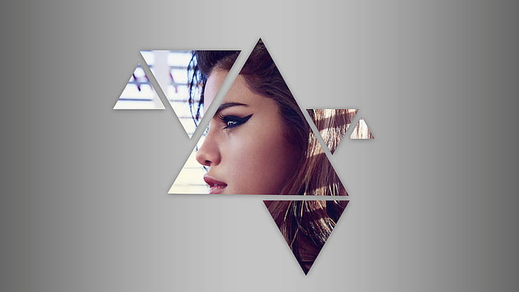 geometri, selebriti, wajah, Selena Gomez, Wallpaper HD