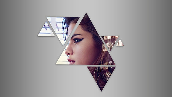 geometri, ünlü, yüz, Selena Gomez, HD masaüstü duvar kağıdı HD wallpaper