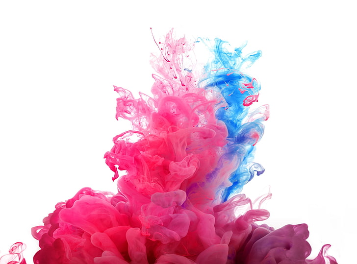 LG G3 Ink, arte gráfico de humo rosa y azul, computadoras, Android, Fondo de pantalla HD