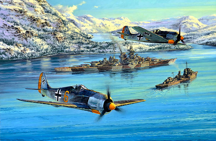Germany, Battleship, Destroyer, Patrol, Fw.190, 