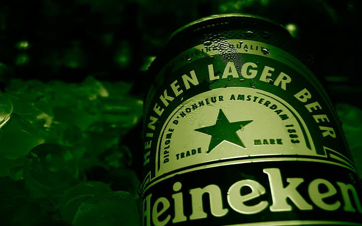 зеленый, бутылка, пиво, хейнекен, HD обои