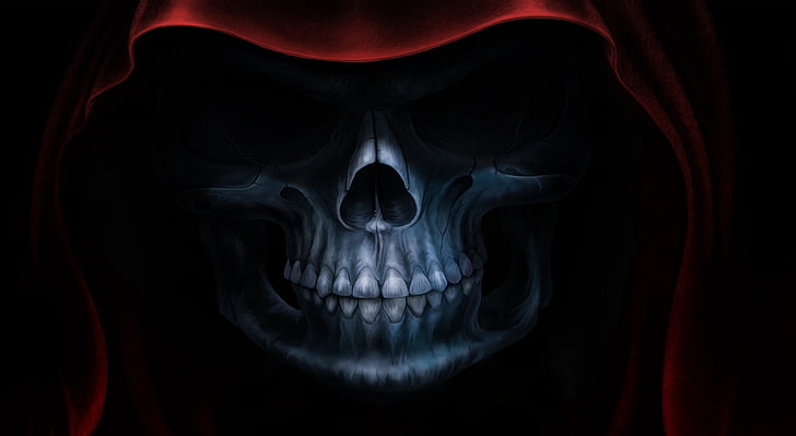DeathBringer, red Grim Reaper digital wallpaper, Aero, Black, HD wallpaper