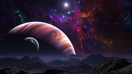 Galaxie, Planet, Planeten, Raum, Stern, Sterne, univers, HD-Hintergrundbild HD wallpaper