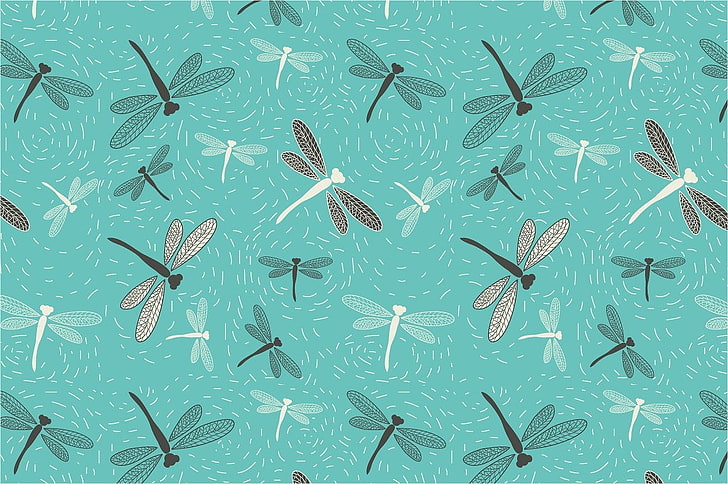 Textur, Muster, Verleumdung, Libelle, Insekt, Papier, weiß, blau, HD-Hintergrundbild