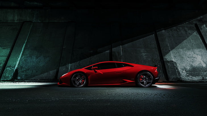 Lamborghini, Red, Chicago, Side, V10, Supercar, Exotic, Huracan, LP640-4, HD wallpaper