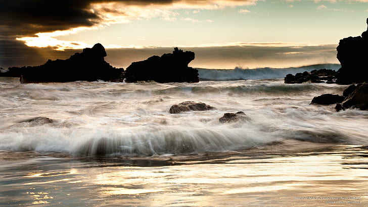 여름 해변, 크라이스트 처치, 뉴질랜드, 오세아니아, HD 배경 화면
