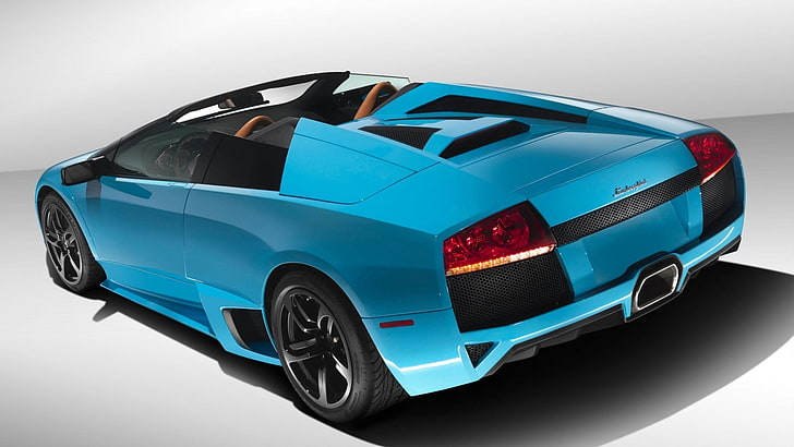 carro esportivo azul, Lamborghini Murcielago, HD papel de parede