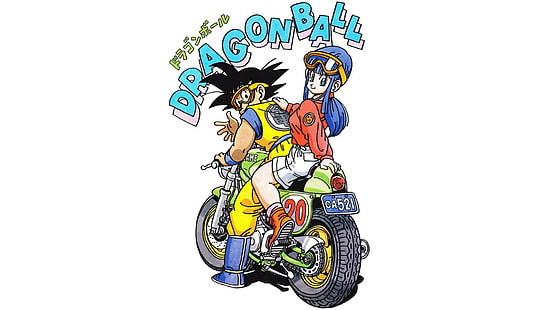 Son Goku, Dragon Ball, Bulma, Chi, Anime, Motorcykel, son goku, dragon ball, bulma, chi, anime, motorcykel, HD tapet HD wallpaper