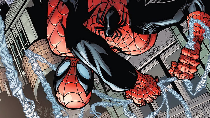 black and red Spider-Man mask, Marvel Comics, Superior Spider-Man, HD wallpaper
