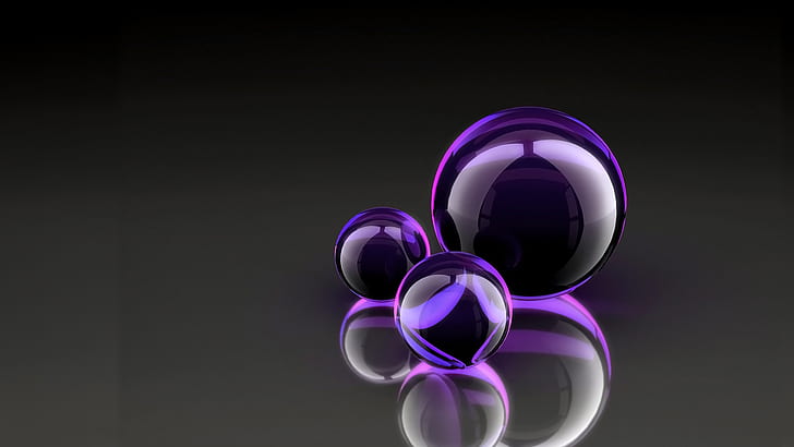 3d, balls, hD Image, purple, HD wallpaper