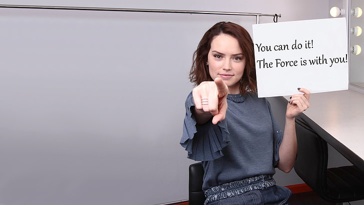 motiverande, Daisy Ridley, Rey (från Star Wars), Star Wars, kvinnor, HD tapet