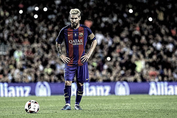 FC Barcelona team, Soccer, Lionel Messi, HD wallpaper