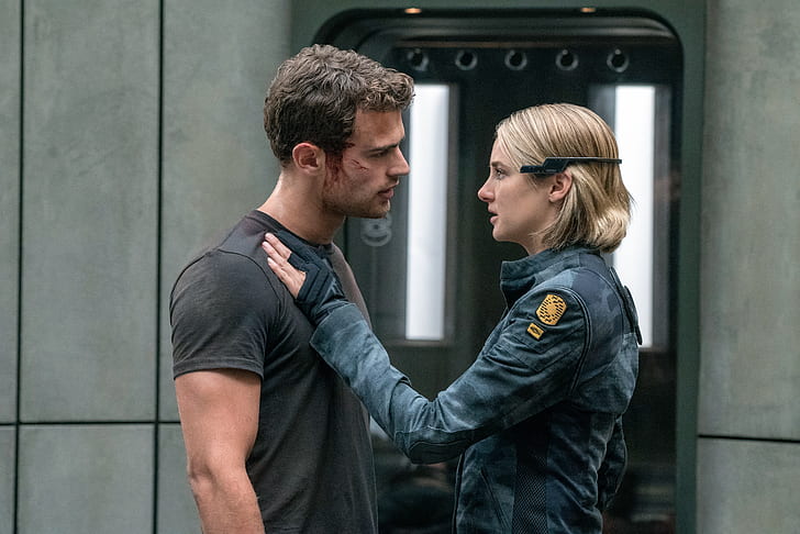 Theo James、Shailene Woodley、Divergent、The Divergentシリーズ：Allegiant、Behind the wall、 HDデスクトップの壁紙