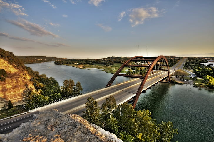 Мост Пеннибакер, Техас, США, США, Техас, Остин, Мост Пеннибакер, Мост Loop360, город, город, HD обои