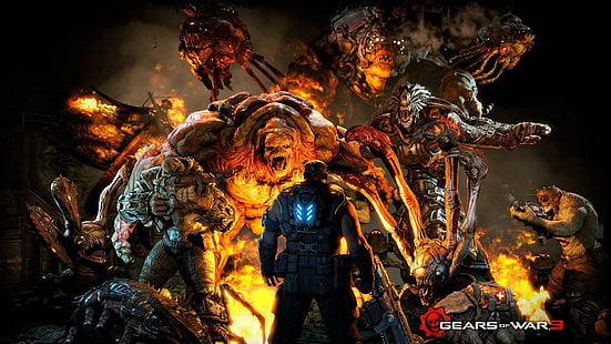 Gears of War цифровые обои, Gears of War, видеоигры, Gears of War 3, HD обои HD wallpaper
