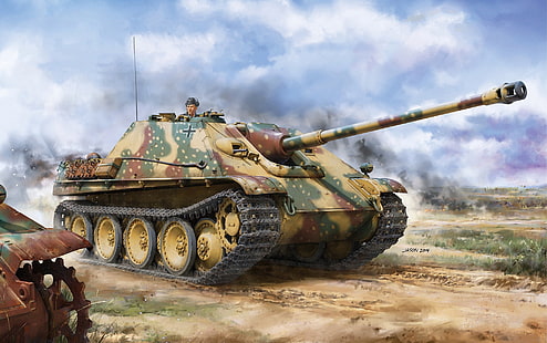 САУ, Jagdpanther, танковый истребитель, самоходная артиллерия Германии, Sd.Car.173, HD обои HD wallpaper